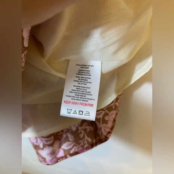 NEW Jason Wu One Shoulder Puff Sleeve Floral Belted Mini Dress Pink Tan Small - Picture 9 of 10